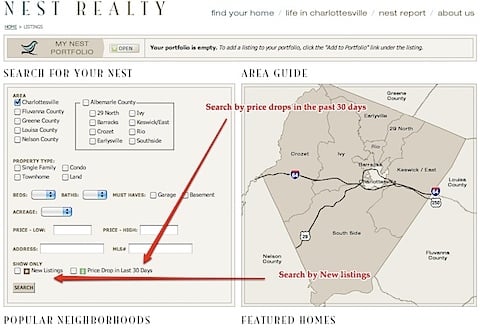 Search for homes in Charlottesville at Nest Realty Group