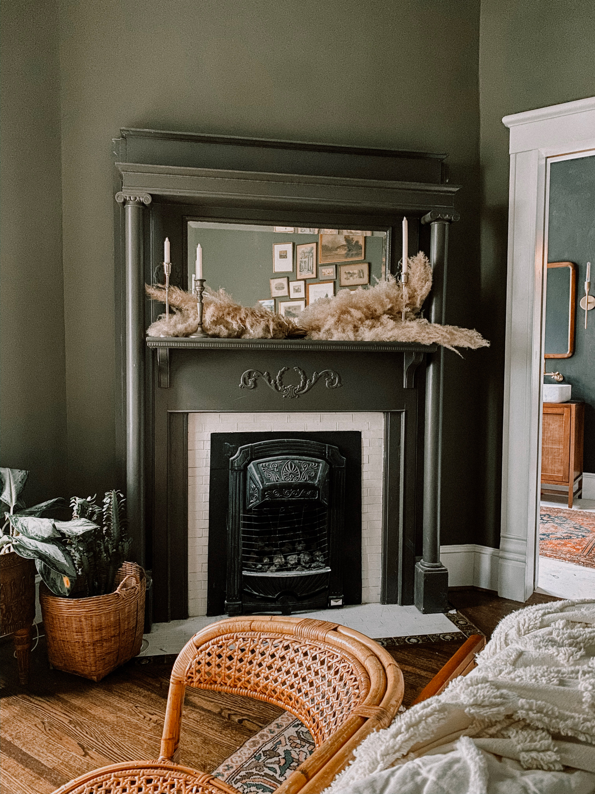 vintage eclectic fireplace