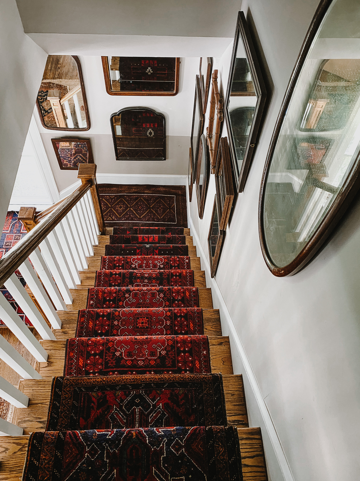 vintage eclectic stairwell